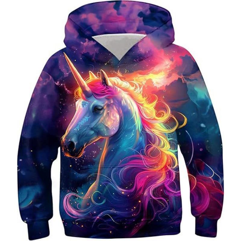 Podzimní Barevný Kreativní Vzor 3D Tištěné Mikiny Módní Ležérní Sportovní Dlouhý Rukáv Dětské Chlapecké Mikiny s Kapucí