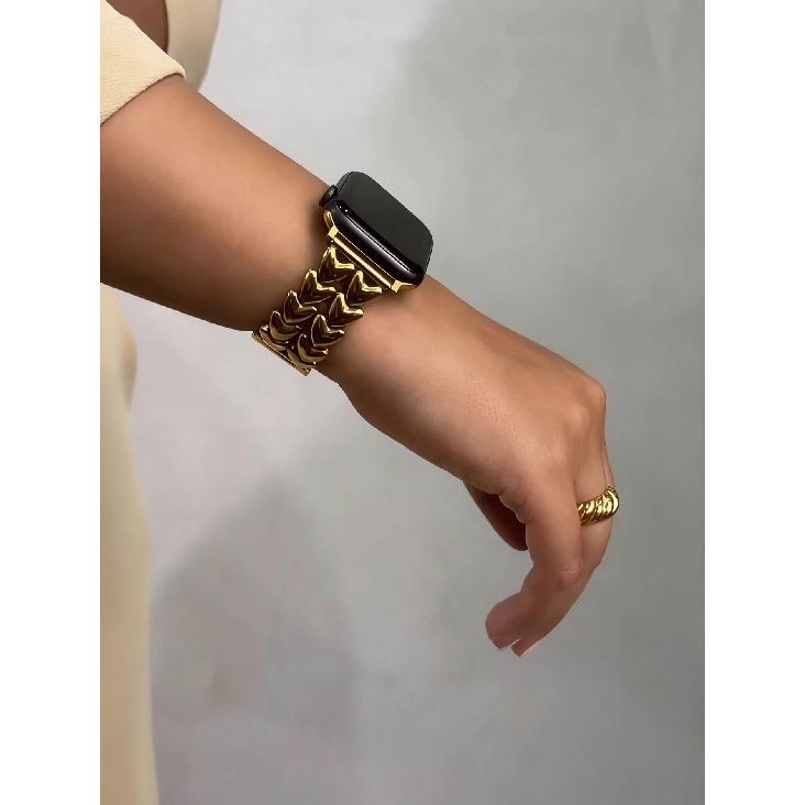 

Advanced Luxury stainless steel bracelet link For Apple Watch band Series S11/10/8/7/9 40mm 41mm 38mm 42mm 44mm 45mm 46mm Strap 38mm40mm41mm золотой