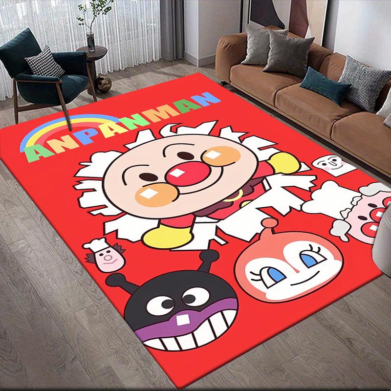 Коврик для пола Anpanman Family Square, Нескользящий коврик для пола в спальню, Идеальный подарок для поклонников Анпанмана 60x90cm