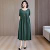 Summer Cotton Silk Loose Nightgown for Plus Size Women - Casual Mom Style Home Dress