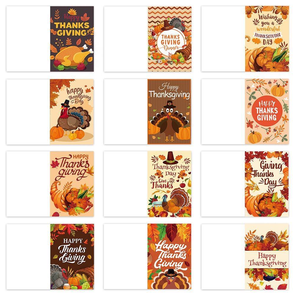 Thanksgiving Paper Turkey Envelope Greeting Cards Set Party Invitation Letter