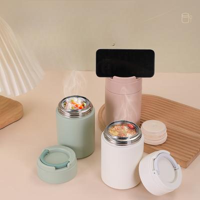 The New Stainless Steel Bracket Braising Cup Office Workers Will Carry A Spoon Hand Braising Pot Vacuum Thermos Cup