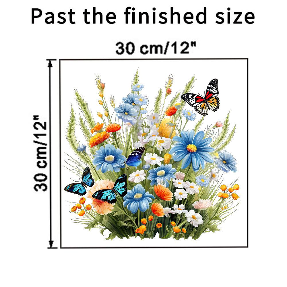 Painted Butterfly Flowers Small Grass Wall Sticker Toilet Bathroom Refrigerator Wall Sticker Living Room Bedroom Decoration Painting