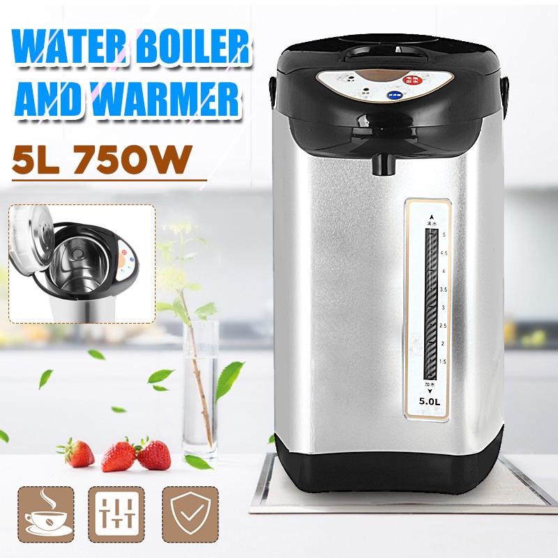 304 Stainless Steel Wired Electric Kettle Water Boiler and Warmer Anti-dry Power off Heating Large Capacity 750W 5L