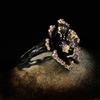 Vintage Jewelry  Sterling Silver Baroque sunflower Rings for Women Wedding Engagement Bride Black Gold Fine Jewelry