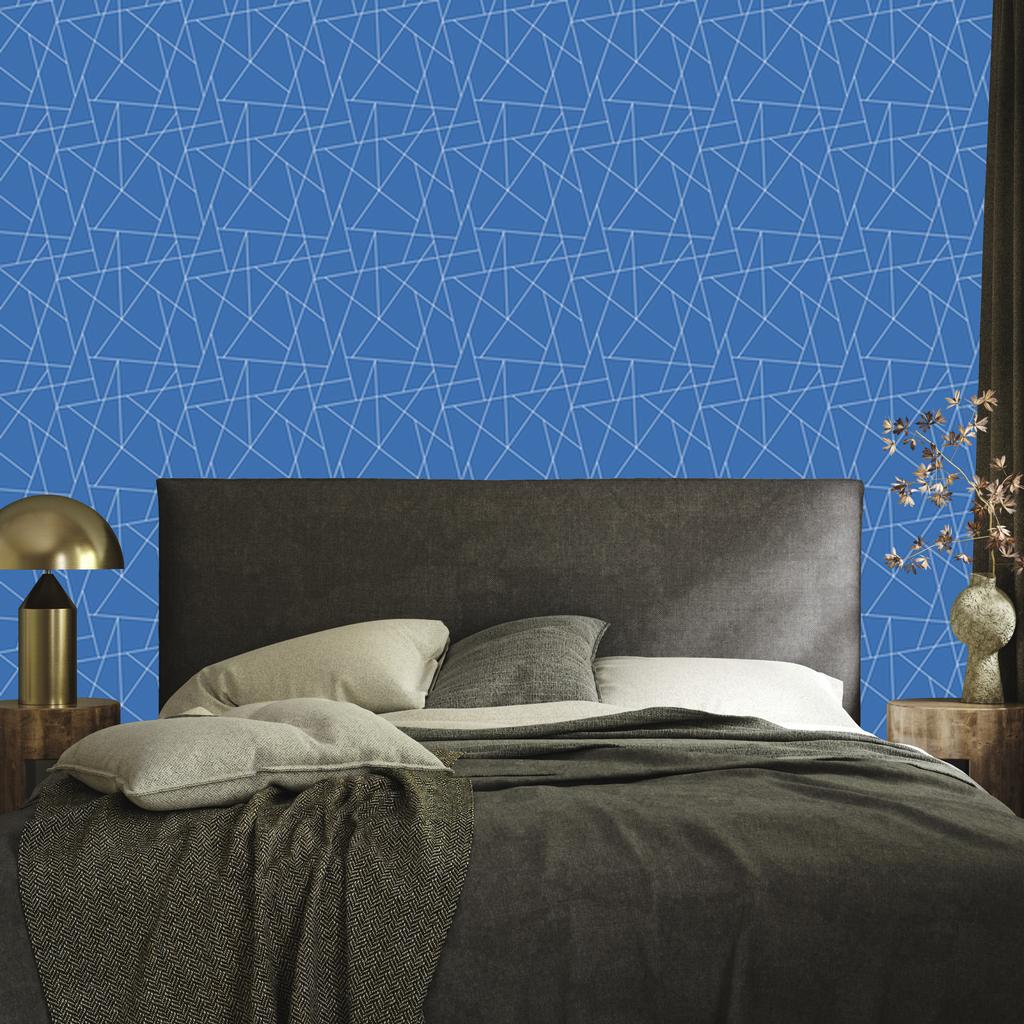 Wallpaper Geometric Pattern Blue, Soft Shapes 50x1000