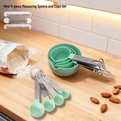Food Grade Stainless Steel Measuring Cup & Spoon Set with Scale