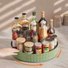 Plastic 360° Rotating Kitchen Spice Rack Non-Slip Fruit Plate Tray Cabinet Organizer  Desktop