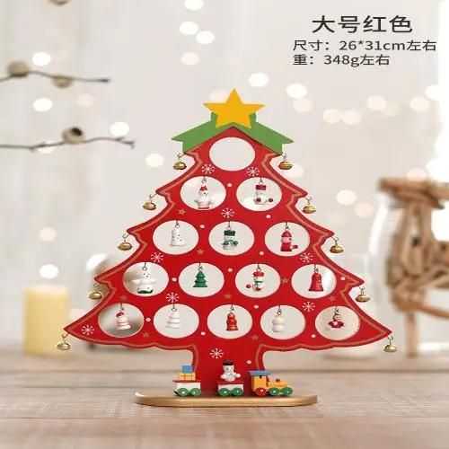 Ornament de birou Pom de Crăciun din lemn DIY Mini Decorațiuni Pom de Crăciun Ornament pentru vitrină adornos navideños