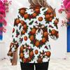 Women Plus Size Round Neck Long Sleeve Ribbed Cuffs Sun Moon Butterfly Print Light Blue Sweatshirt