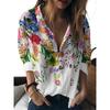 Spring And Summer Women's Large Size Lapel Shirt Abstract Pattern Printed Shirt Daily Casual Long Sleeve Shirt Fashion Women's