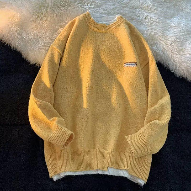 Men's Trendy Loose Knit Sweater - Korean and Japanese Winter Style