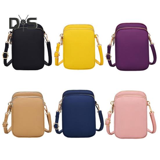 Umhängetasche für Damen, Oxford-Stoff, Reißverschluss, mehrere Fächer, Schultertasche, vertikale Handy-Geldbörse mit Kopfhörerloch für den Alltag, Reisen, Büro