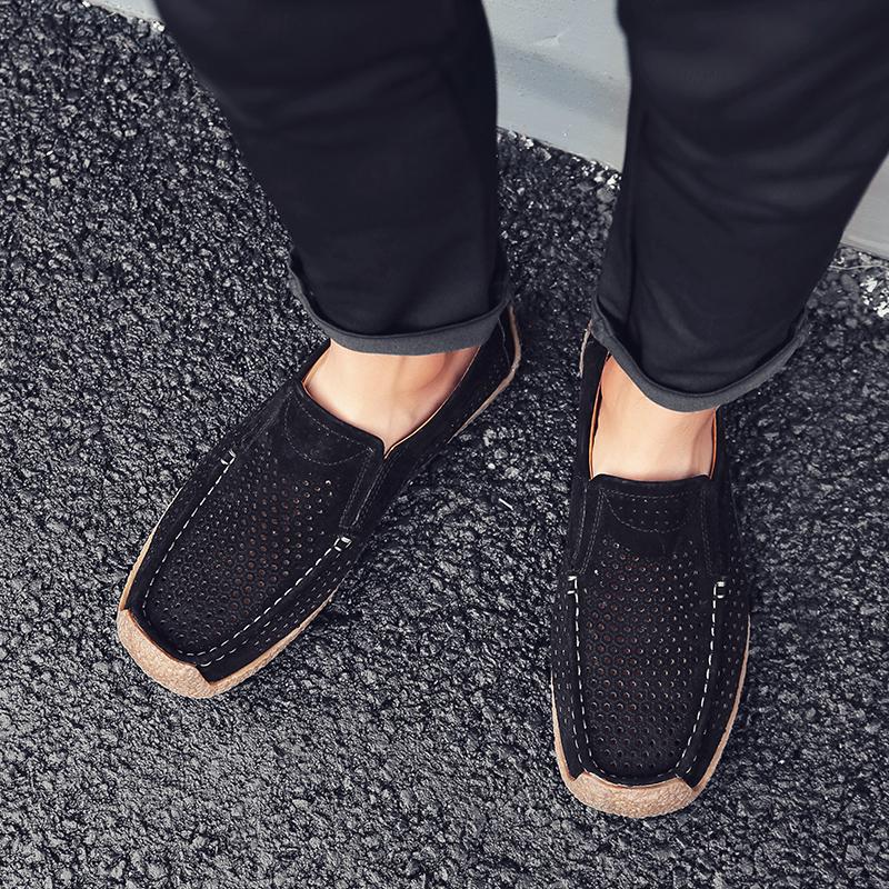 Fashion Men's Suede Loafers Breathable Slip On Casual Shoes Summer Outdoor Driving Shoes Social Shoe Male Designer Shoes Luxus Slippers