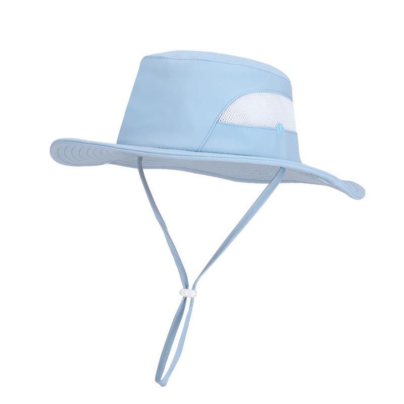 Children's Hat Summer Breathable Sunscreen Hat Solid Color Large Brim Bucket Hat Boys and Girls Outdoor Travel Sun Hat