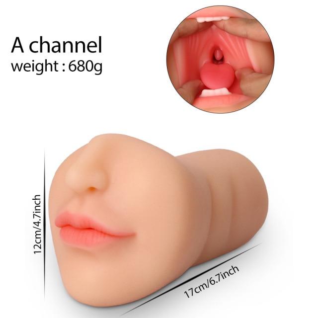 Artificial Pussy Real Vagina Masturbation Soft Stick Blowjob Deep Throat Male Masturbator Rubber Vaginal Oral Sex Toys For Men