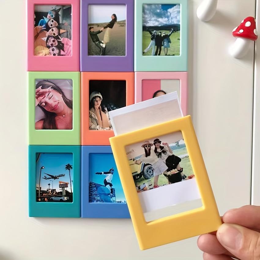 5pcs/10pcs Magnetic Photo Frame, 3-Inch Color Refrigerator Magnet, Compatible With Fuji Instax Mini Photo Paper.