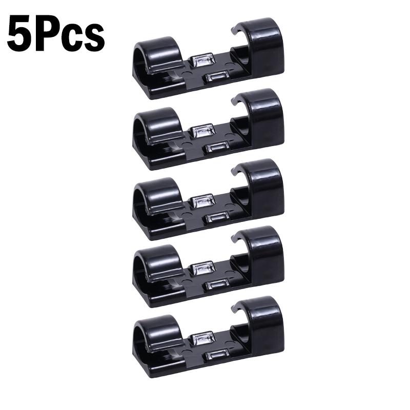 1-60Pcs Self-Adhesive Cable Clips Organizer Drop Wire Holder Cord Management for Ethernet Cable TV PC Under Desk Car Wire Clip