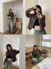 American Retro Distressed Coffee Brown PU Leather Short Jacket - Spring 2025 Hot Girl Stand Collar Versatile Design.