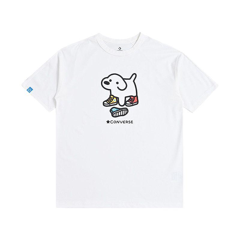 Converse T Shirts Unisex White Crew Neck UCK177-W70 L