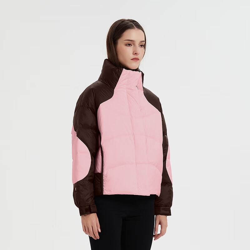 Yalu RS Dámská zimní krátká módní prošívaná bunda s patchworkem YYQZ9139