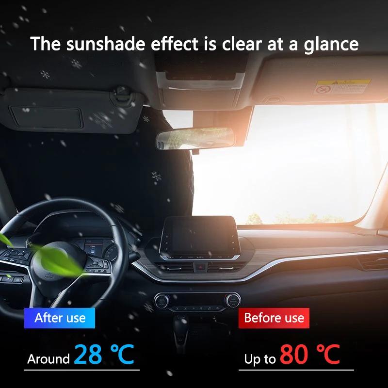 Folding Car Windshield Sun Shade Cover Visor UV Protector For Volvo EX90 V60 V40 XC90 S60 XC60 V50 V70 S90 XC40 S80 V90 EX30 C70
