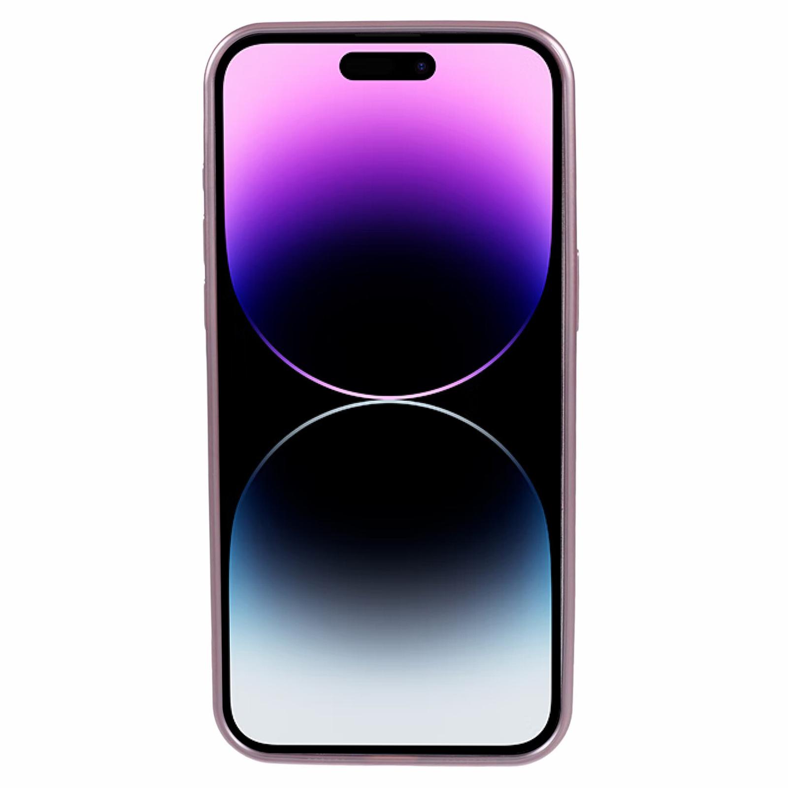 

For iPhone 14 Pro Case Matte Electroplating Smart Phone Shell Compatible with MagSafe Pink