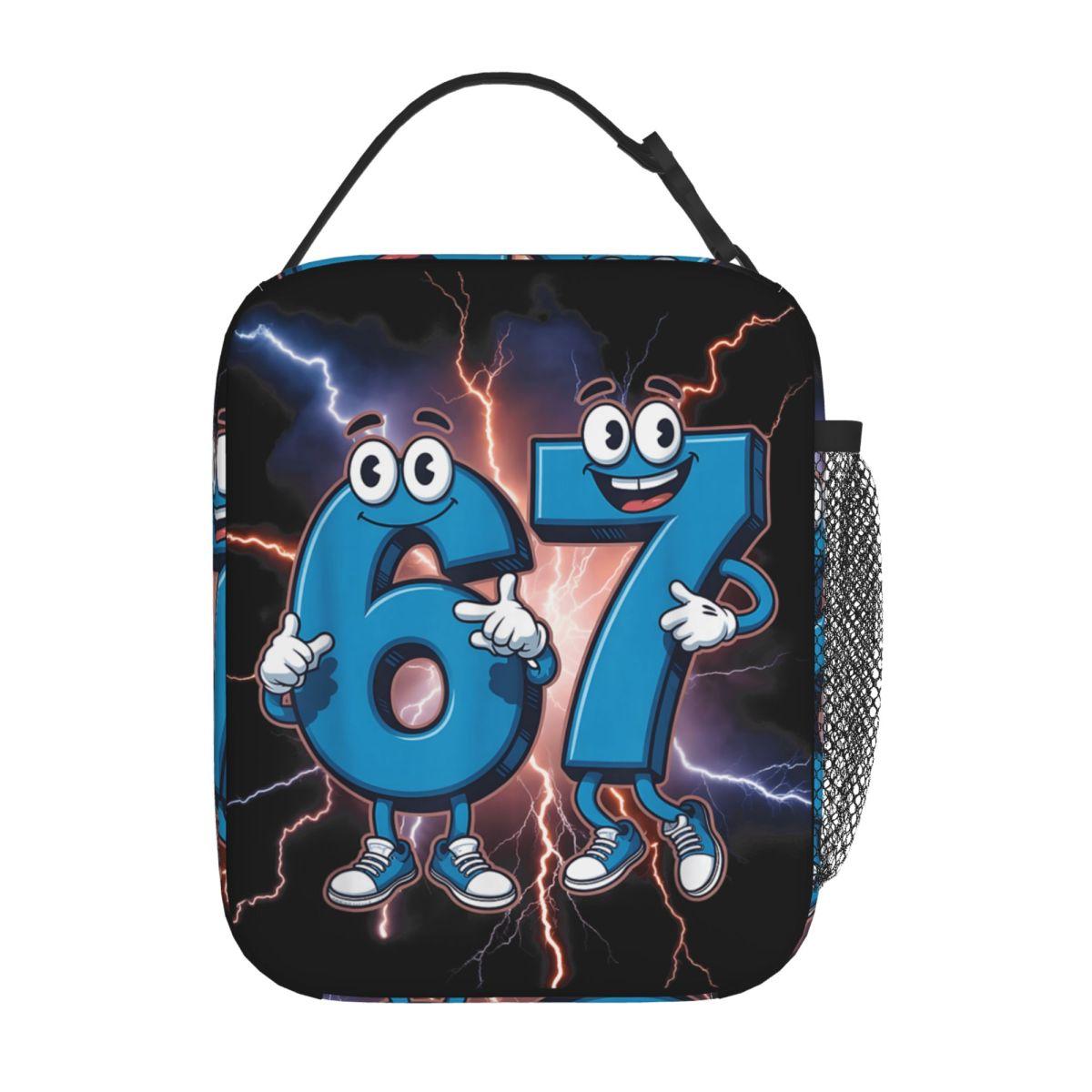 Chat I Survived 67 Jours D'École Élèves Six Sept Sac à Déjeuner Boîte à Lunch Scolaire Pour Femmes Sac isotherme Sacs à Main Sac Glacière One Size