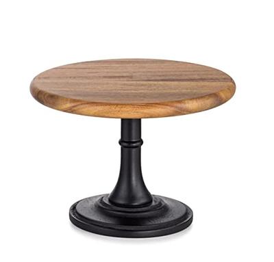 Support à gâteau diamètre 25 cm, Support à thé de l'après-midi, Présentoir à gâteaux, Acacia, Assiette à bonbons, Compotier, Mariage, Anniversaire, Fête