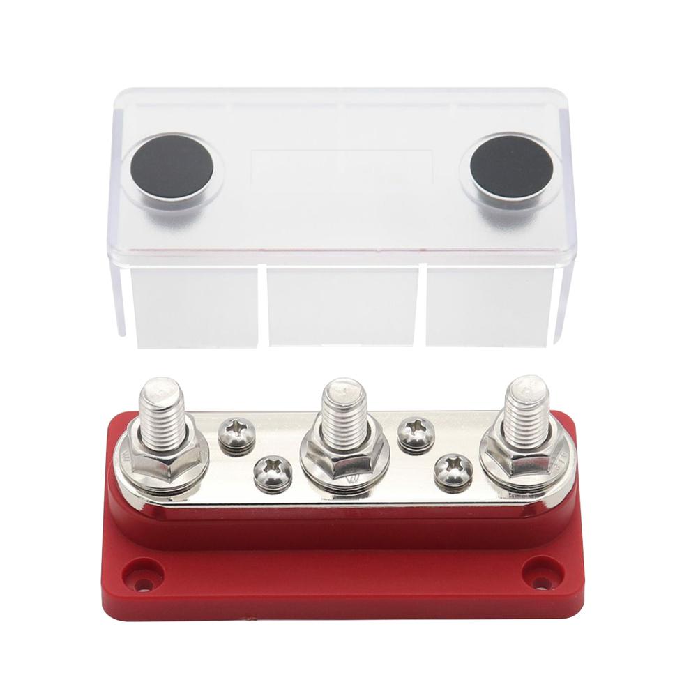 300A Bus Bar 48V Power Distribution Block 3/8 Studs Bus Bar Board 3+4 Way for RV Marine Boat for Vehicle Car Automobile Caravan