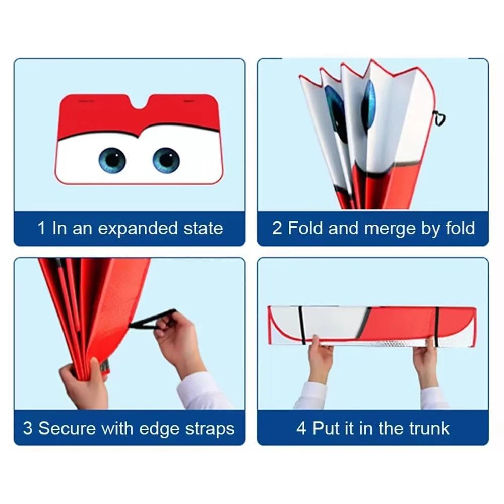 1PC Car Solar Protection 4 Colors Eyes Heated Windshield Sunshade Car Window Windscreen Cover Sun Shade Auto Sun Visor Car-covers