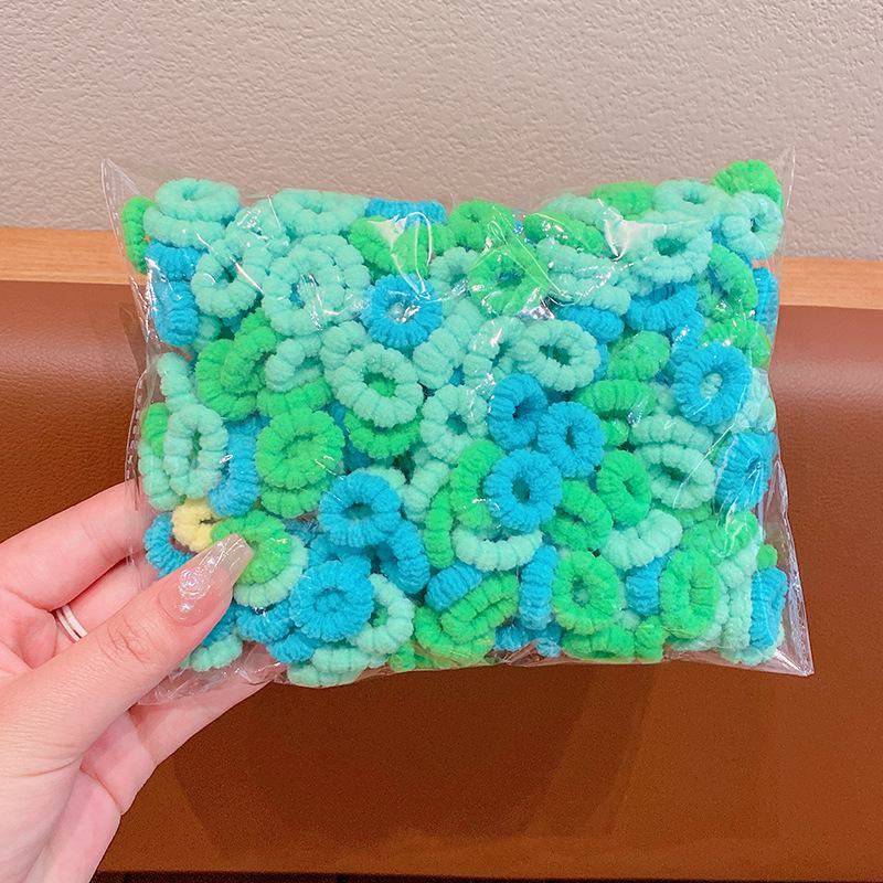 

Бамбуковые резинки для волос для детей, нежные и бесшовные резинки для волос для младенцев, девочек и малышей. Flower green series 100 pieces in OPP bag