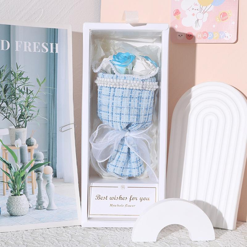 Regalo creativo para el día de San Valentín, ramo de rosas con pequeña fragancia Qixi, caja de regalo, flor de jabón, regalo de cumpleaños de graduación para novia