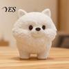 Easy Care Home Decor 3D Printing Dog Ornament, White Matte Texture Fluffy Figurine, Durable Mini Size Statue, for Office Desk Decoration Print