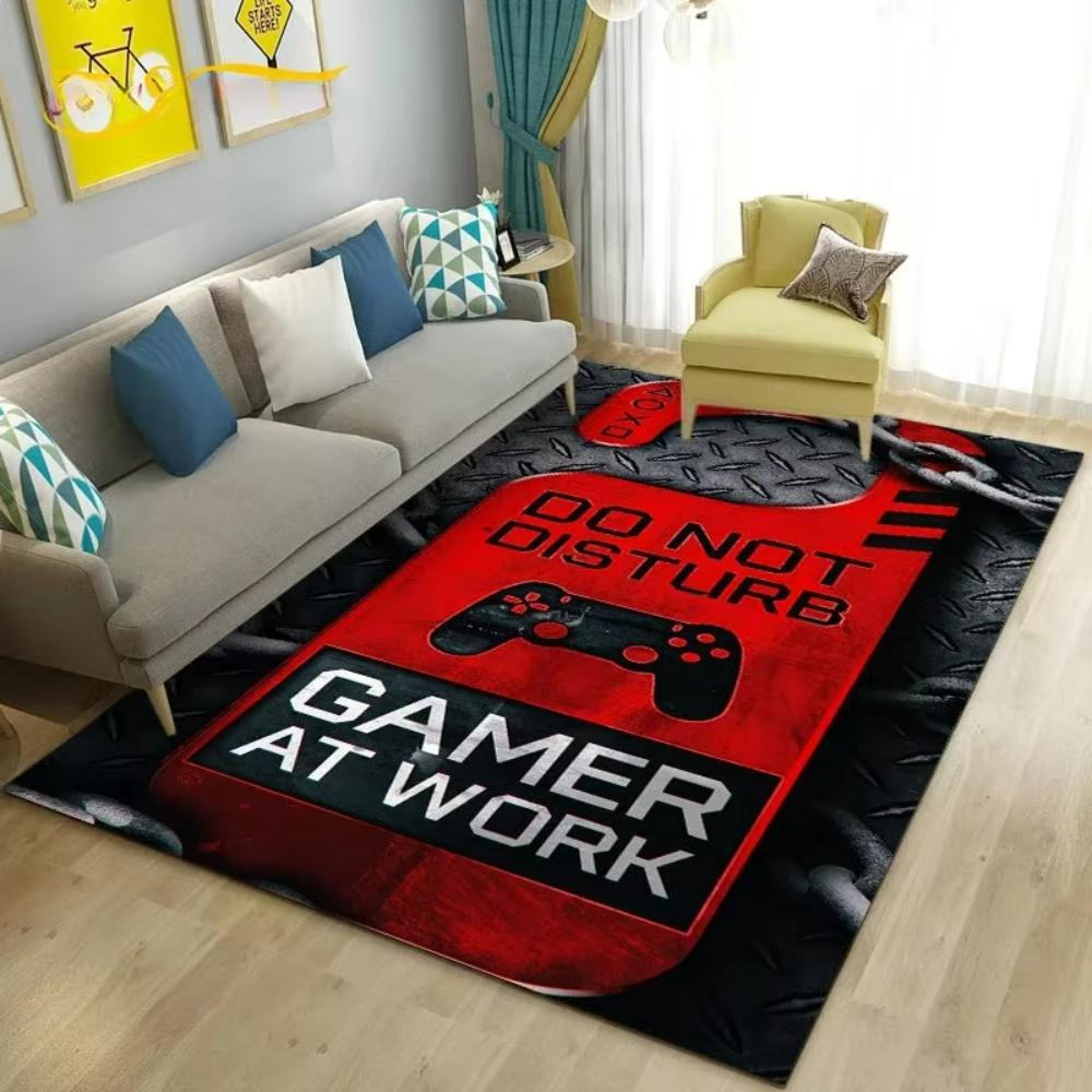 Cartoon Gamer Game Controller Carpet Men's Cave Game Room Accessories Floor Mat Living Room Sofa Decor Rug Bedside Nonslip Rugs