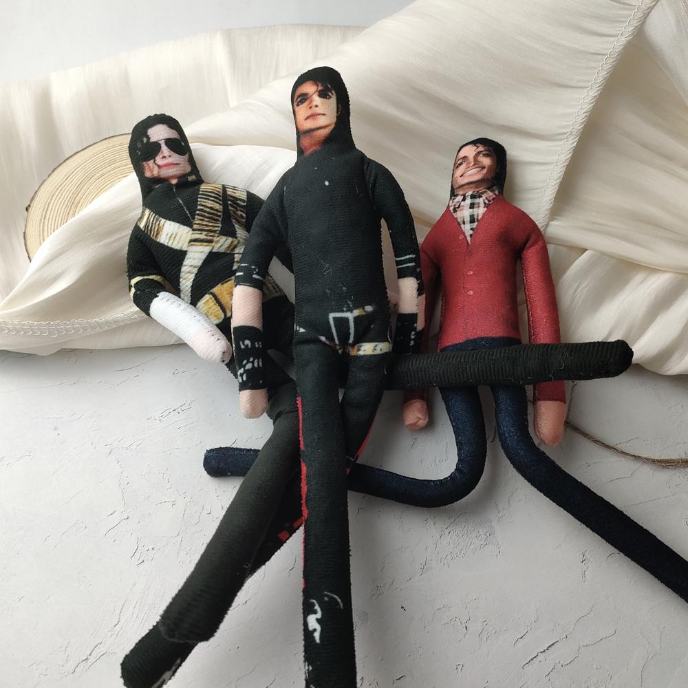 Michael Biegbare Plüschpuppe Flexibler Drahtrahmen Positionierbar MJ Abstrakte Ratten-Trockenfleischpuppe King of Pop Sammlerspielzeug Fan-Geschenk