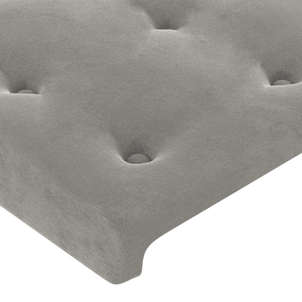 vidaXL Kopfteil Hellgrau 200 x 5 x 118/128 cm Samt