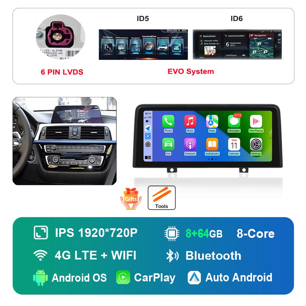 12.3 Inch 1920*720P for BMW 3 4 Series F30 F31 F32 F33 F34 F36 NBT EVO System Android Car Radio Multimedia Player DSP 4G WiFi