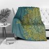 Turkish Teal Velvet Mandala Bohemian Throw Blanket Psychedelic Peacock Print Bedspread Decorative Cushion Cover