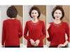 Wool Cardigan for Middle-Aged Women - 100% Pure Wool, Fashionable Autumn/Winter Knit, Round Neck Sweater for Middle-Aged & Elderly