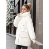 Winter red down cotton-padded clothes, new medium and long cotton-padded jackets, women's fashion bread clothes, loose cotton-padded clothes