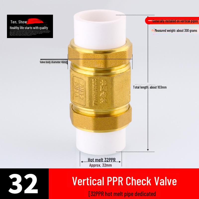Miedziany zawór zwrotny pionowy i poziomy 4/6 punktów, 1 cal do rur wodnych i grzejników