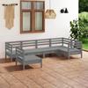 Day and Night - Day and Night Garden Furniture Set 6 Pieces Solid Gray Pine Wood