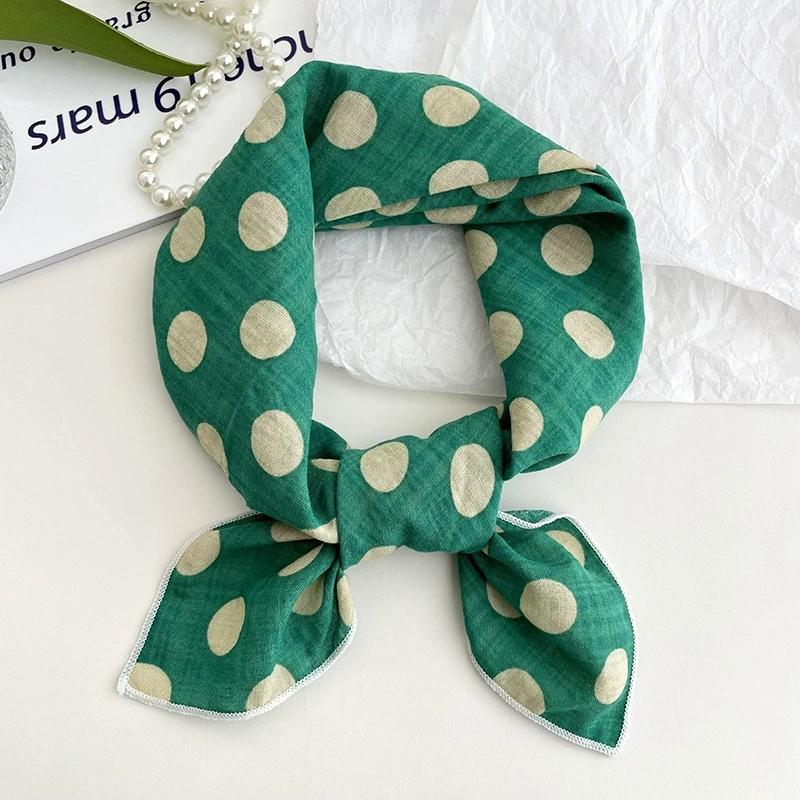 56cm Soft Retro Soft Cotton Square Scarf for Women Neckerchief Cotton Headscarf Floral Printed Small Scarf Hijabs