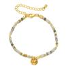 Fashionable Irregular Natural Stone Beaded Bracelet, Ethnic Style Stainless Steel Colored Jewelry Bracelet