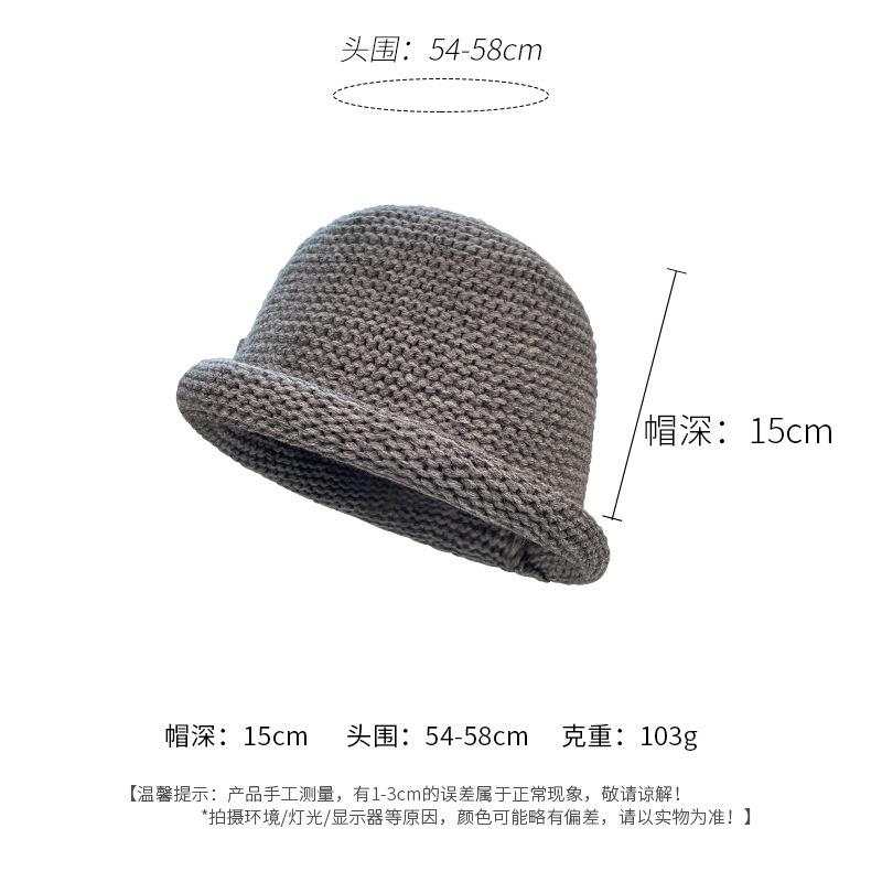 Wool blended warm fisherman's hat children autumn and winter warm curling thick wool bucket hat versatile fashion wool hat