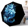 Dragon Artwork Outdoor Automatic Umbrella Sturdy 8 Rib Durable Plastic Iron Outdoor Daily Use Outdoor Accessory Perfect Gift Friends