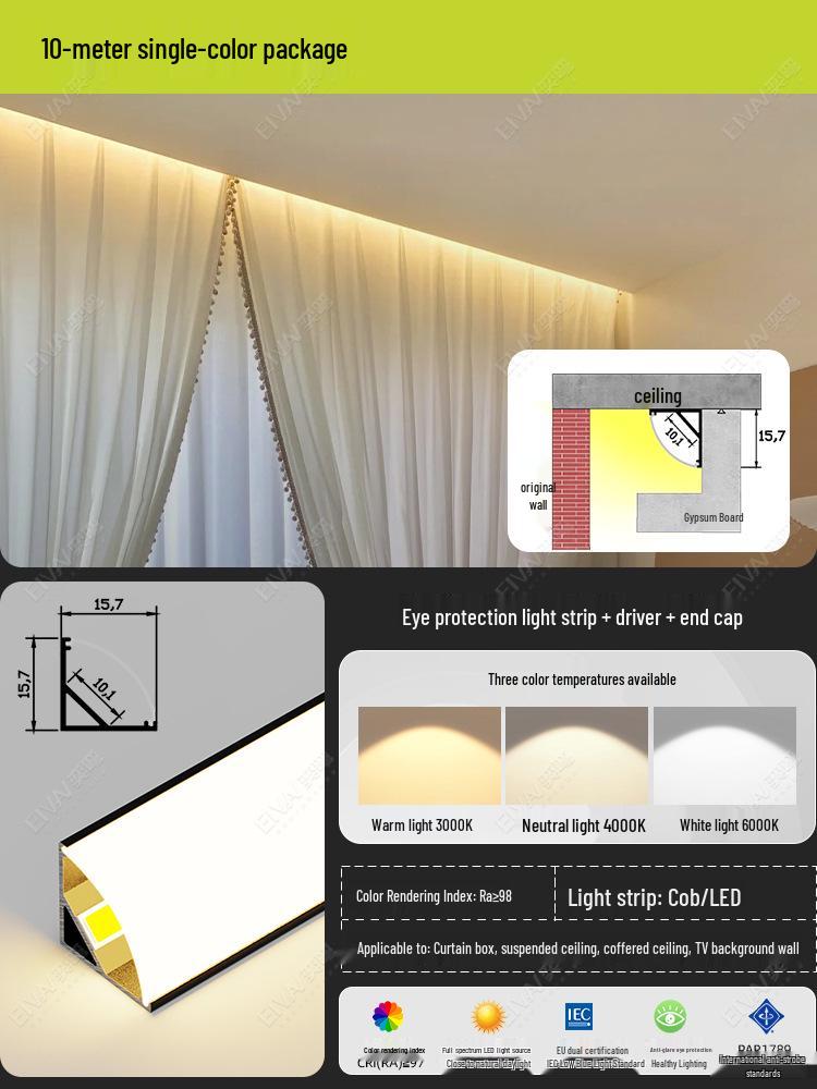 45-Grad schräger LED-Vorhanglichtstreifen für Wohnzimmer & Balkon