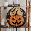 Charming Vintage Halloween Pumpkin Metal Sign - Durable Waterproof Aluminum Wall Art for Home, Cafe, Garage