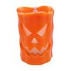 Bougie d'Halloween sans flamme avec lumière LED, Design Visage de Fantôme Citrouille Crâne Sécurisée à Piles Décoration Intérieur Extérieur pour Fête Maison Hantée